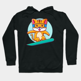 Cute Cat Snowboard Hoodie